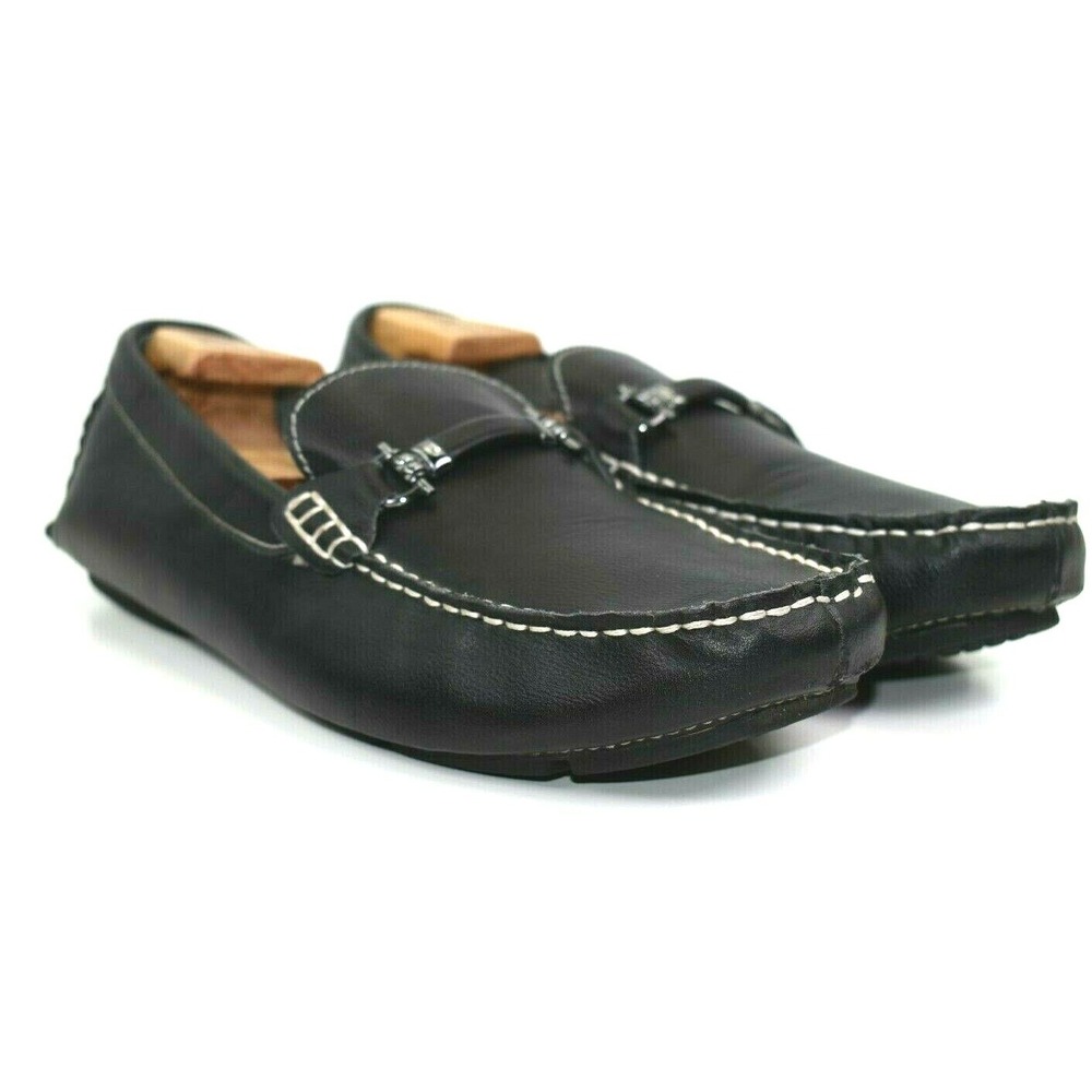 Steve Madden Men's Trulow Black Slip-On Horse bit Driving Loafer Size 10.5 M